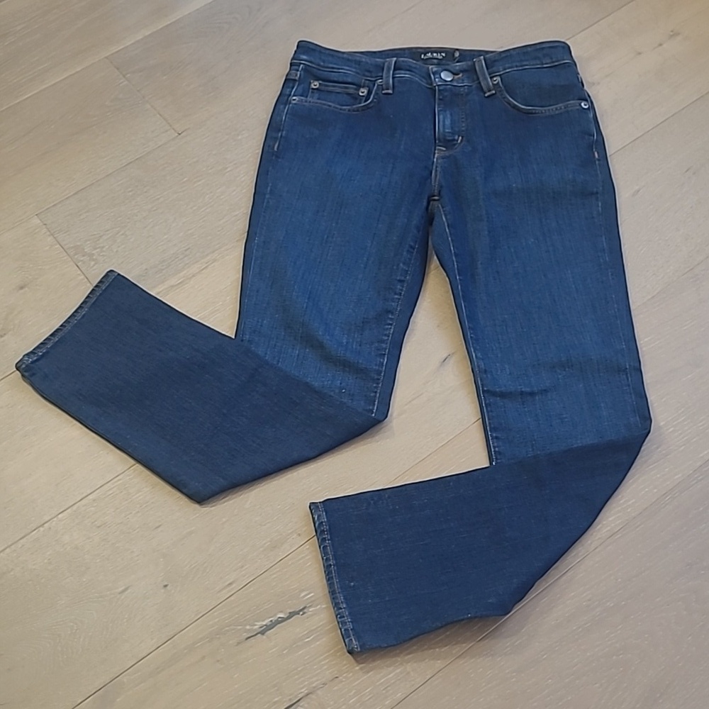 EUC Lauren Ralph Lauren Jeans Women's sz 8P Black Label Straight Leg Mid Rise